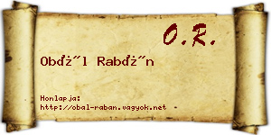 Obál Rabán névjegykártya